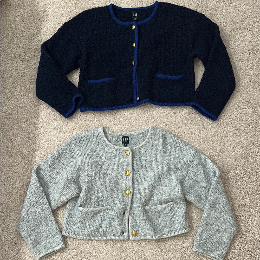 GAP Navy and Gray Cardigan Set